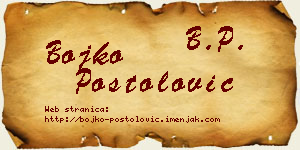 Bojko Postolović vizit kartica